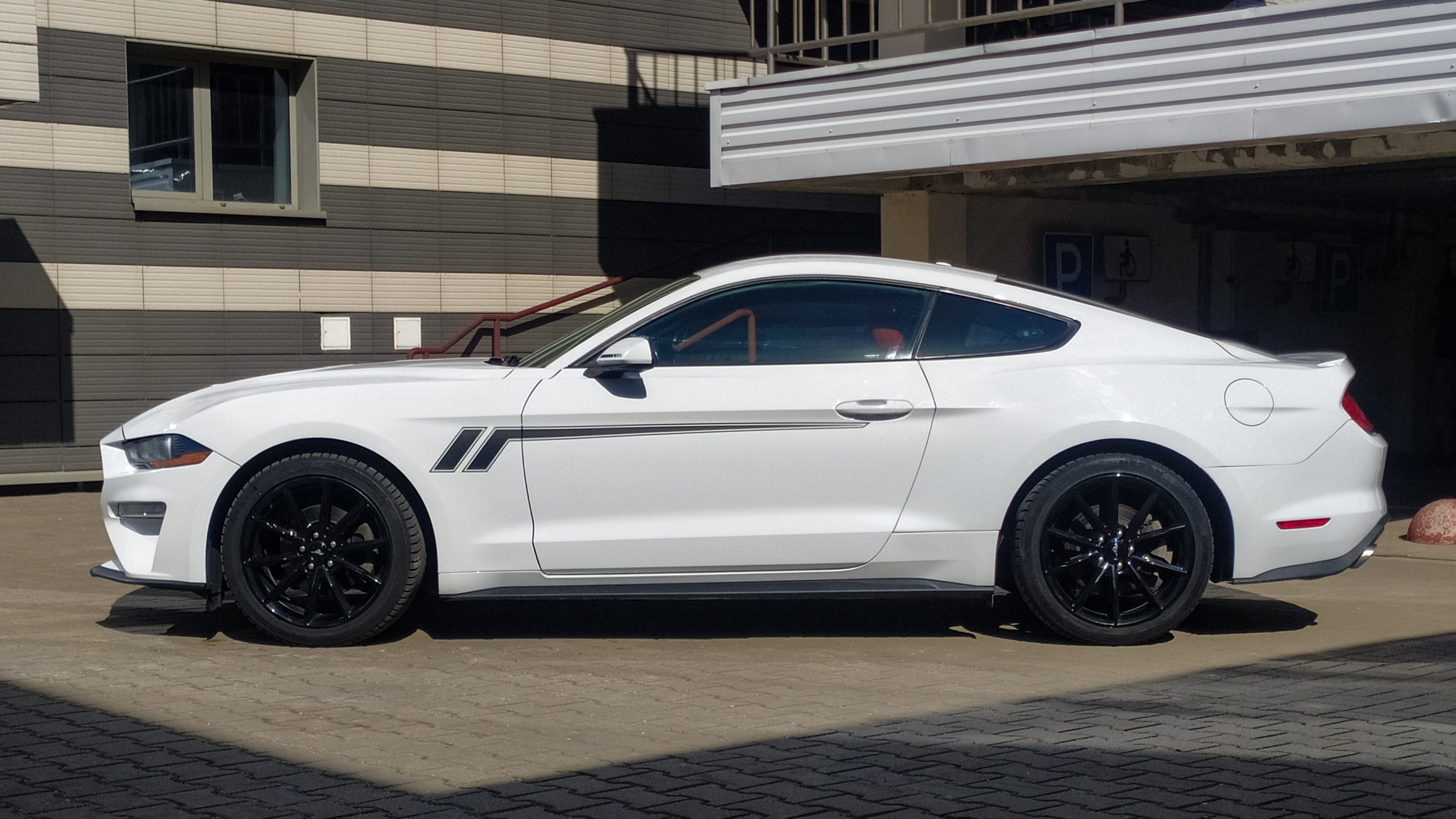 Аренда  Ford Mustang Coupe White EcoBoost Premium  5 класса 2018 года в городе Минск от 95 $/сутки,  двигатель: Бензин , объем 2.3 Ecobust литров, КАСКО (Мультидрайв), без водителя, вид 2 - West Group